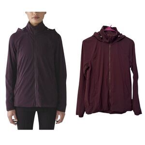 Lululemon Step To It Hooded Jacket in Black Cherry Color Size 4